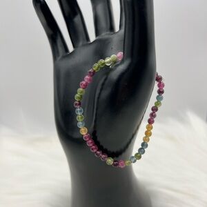 New 4mm Tourmaline Natural Stone Round Beads Bracelet
